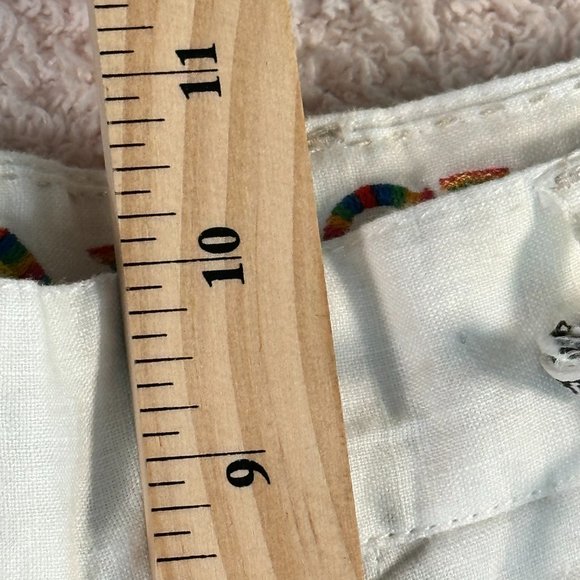 Ganesh Mens White Linen Trouser Pants Size 34 Classic Summer Utility Preppy NWT - Picture 10 of 12